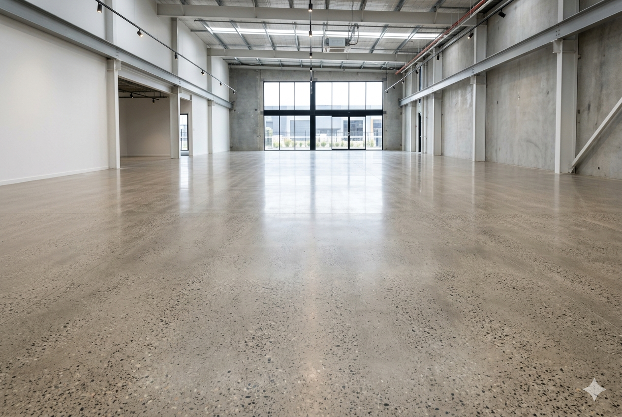 Grind and seal concrete flooring
