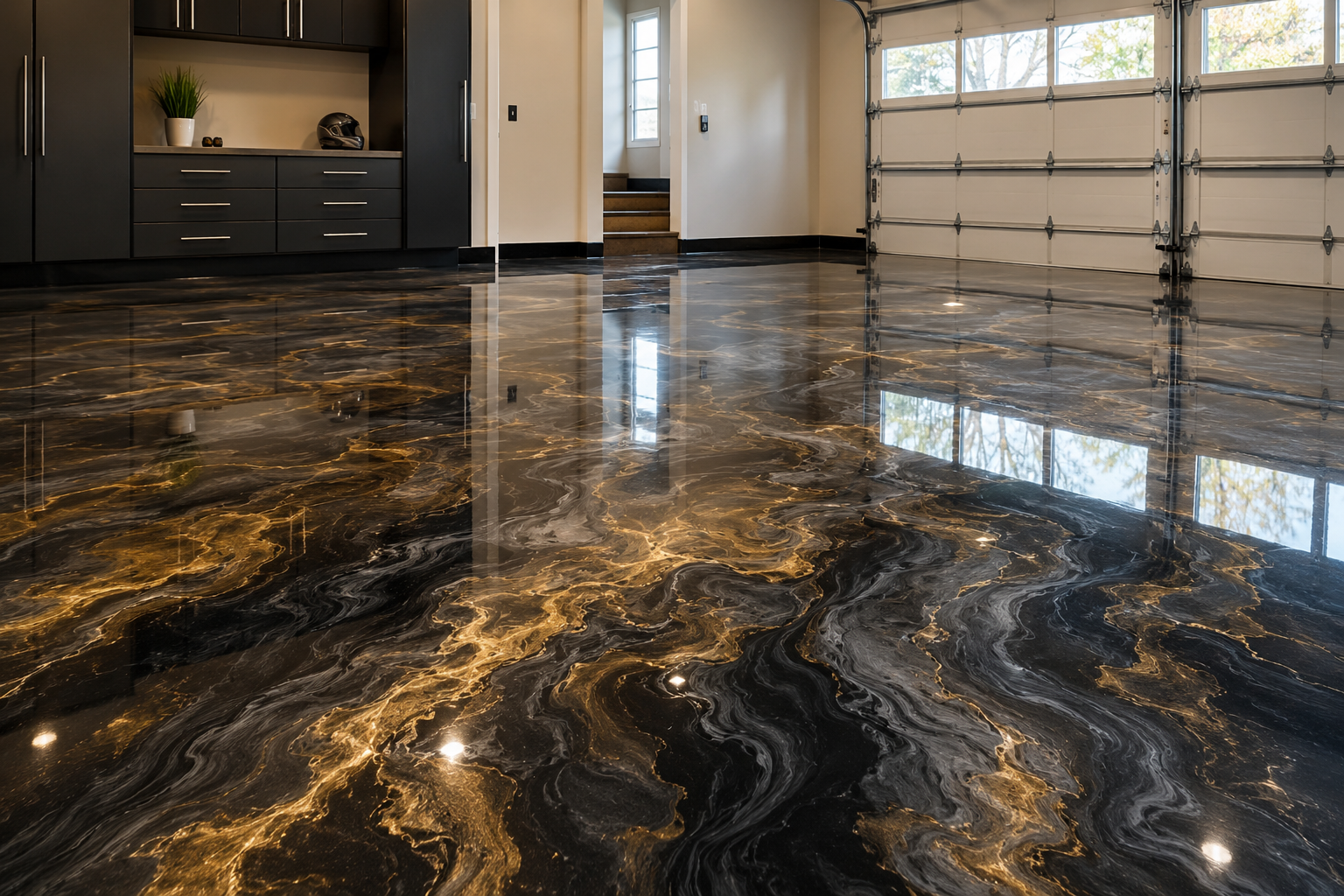 Metallic epoxy flooring